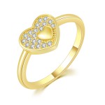 Heart-Shape Gold-Color Zircon Ring for Women