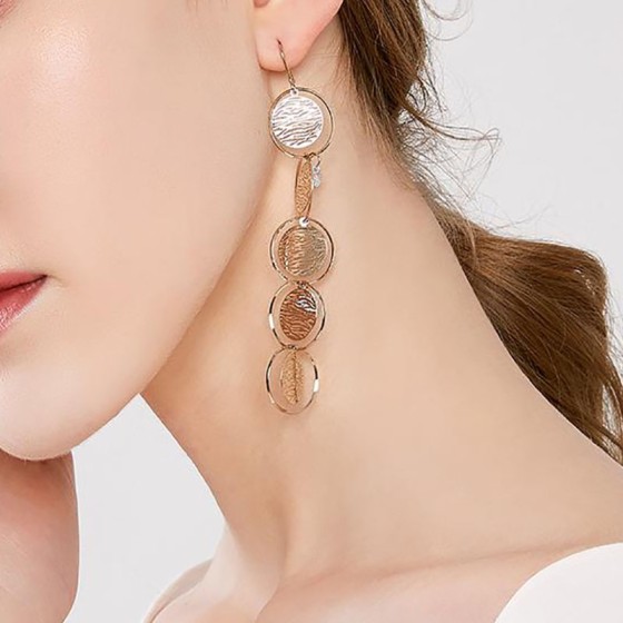 Hollow Out String Circle Drop Earrings for Women - 5 Styles