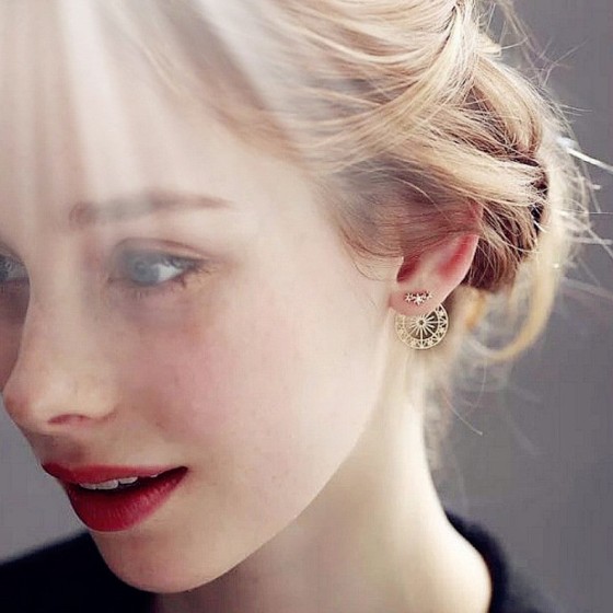 Ferris Wheel Cubic Zirconia Star Stud Earrings for Women