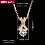 Rose Gold Crystal Pendant Necklace for Women