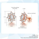 Sunflower Rose Gold Stud Earrings with Austrian Crystal