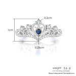 Women's Rose Gold Crown Ring with Blue Purple Red Zircon