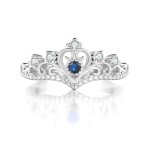 Women's Rose Gold Crown Ring with Blue Purple Red Zircon