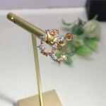 Opal Clover Hoop Earrings for Women, Gold C-Shaped Fashion Jewelry Gift