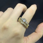 2-Piece Gold-Tone Ring Set with Round Cubic Zirconia Prong Setting