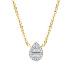 Crystal Waterdrop Pendant Necklace for Women, Gold Color Choker Chain