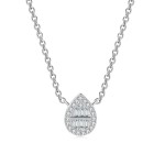 Crystal Waterdrop Pendant Necklace for Women, Gold Color Choker Chain
