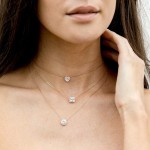 Cubic Zirconia Rose Gold Pendant Necklace for Women