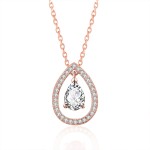 Cubic Zirconia Rose Gold Pendant Necklace for Women