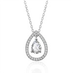 Cubic Zirconia Rose Gold Pendant Necklace for Women