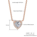 Cubic Zirconia Rose Gold Pendant Necklace for Women