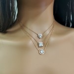 Cubic Zirconia Rose Gold Pendant Necklace for Women