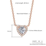 Cubic Zirconia Rose Gold Pendant Necklace for Women