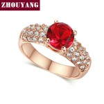 Multicolor Cubic Zirconia Crystal Ring for Women, Silver Tone 4-Claw Wedding Jewelry