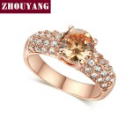 Multicolor Cubic Zirconia Crystal Ring for Women, Silver Tone 4-Claw Wedding Jewelry