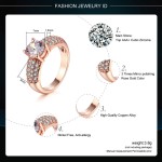 Multicolor Cubic Zirconia Crystal Ring for Women, Silver Tone 4-Claw Wedding Jewelry