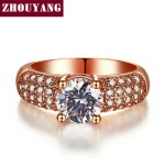Multicolor Cubic Zirconia Crystal Ring for Women, Silver Tone 4-Claw Wedding Jewelry
