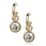 Green Crystal Rose Gold Drop Earrings for Women
