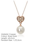 Imitation Pearl Chain Pendant Necklace for Women