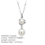 Imitation Pearl Chain Pendant Necklace for Women
