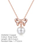 Imitation Pearl Chain Pendant Necklace for Women