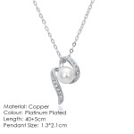 Imitation Pearl Chain Pendant Necklace for Women