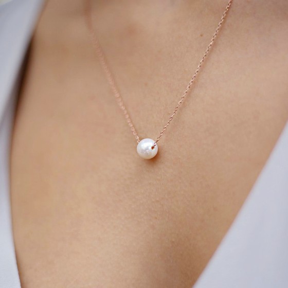 Imitation Pearl Chain Pendant Necklace for Women