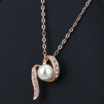 Imitation Pearl Chain Pendant Necklace for Women