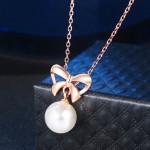 Imitation Pearl Chain Pendant Necklace for Women