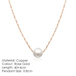 Imitation Pearl Chain Pendant Necklace for Women