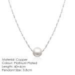 Imitation Pearl Chain Pendant Necklace for Women