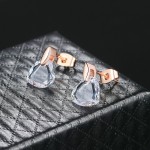 Clear Heart Rose Gold Stud Earrings with Austrian Crystal