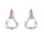 Clear Heart Rose Gold Stud Earrings with Austrian Crystal