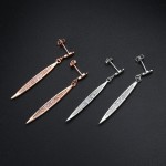 Peasecod-Shaped Rose Gold Cubic Zirconia Earrings for Women