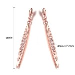 Peasecod-Shaped Rose Gold Cubic Zirconia Earrings for Women