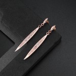 Peasecod-Shaped Rose Gold Cubic Zirconia Earrings for Women
