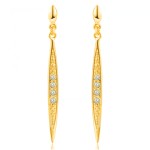 Peasecod-Shaped Rose Gold Cubic Zirconia Earrings for Women