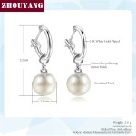 Simple Multi Imitation Pearl Rose Gold Drop Earrings for Women