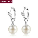 Simple Multi Imitation Pearl Rose Gold Drop Earrings for Women