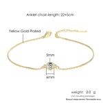 Simple Zircon Gold Color Anklet for Women Beach Jewelry