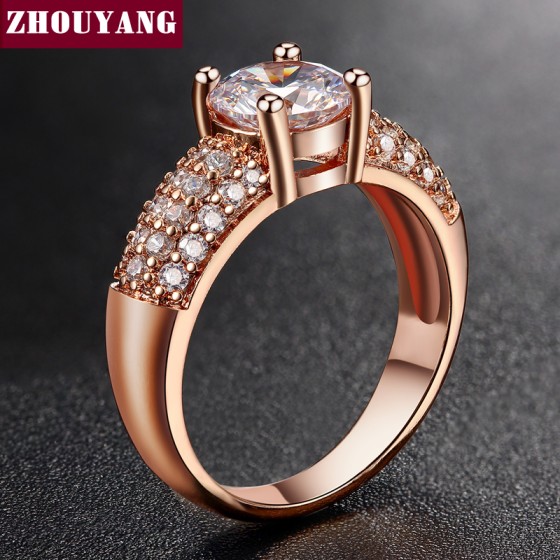 7mm 1.5ct AAA+ CZ Rose Gold Wedding Ring for Women
