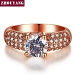 7mm 1.5ct AAA+ CZ Rose Gold Wedding Ring for Women