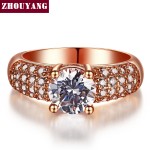 7mm 1.5ct AAA+ CZ Rose Gold Wedding Ring for Women