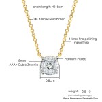 Minimalist Round Pendant Necklace for Women with Zirconia Gold Choker Chain