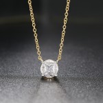 Minimalist Round Pendant Necklace for Women with Zirconia Gold Choker Chain