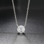 Minimalist Round Pendant Necklace for Women with Zirconia Gold Choker Chain
