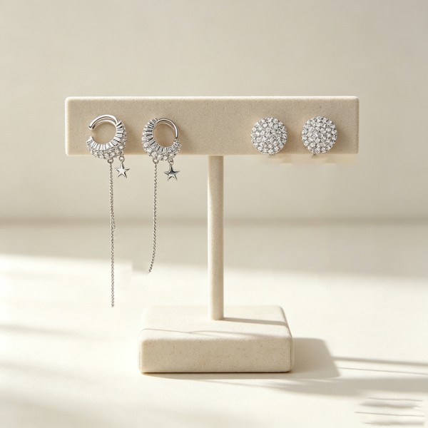Y2K Star Tassel Ear Cuff with Shiny Zircon for Women