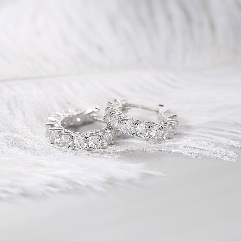 Small Micro Pave Zircon Hoop Earrings for Women and Men