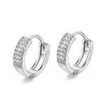 Small Micro Pave Zircon Hoop Earrings for Women and Men