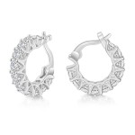 Small Micro Pave Zircon Hoop Earrings for Women and Men